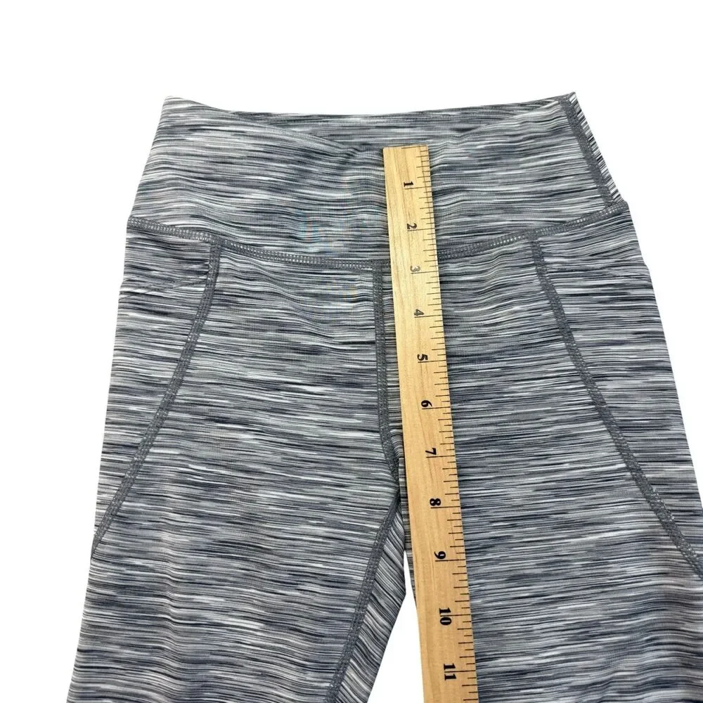 Z by Zella Leggings Girls Small 7/8 Gray Heather Wide Waistband Pull on Stretch